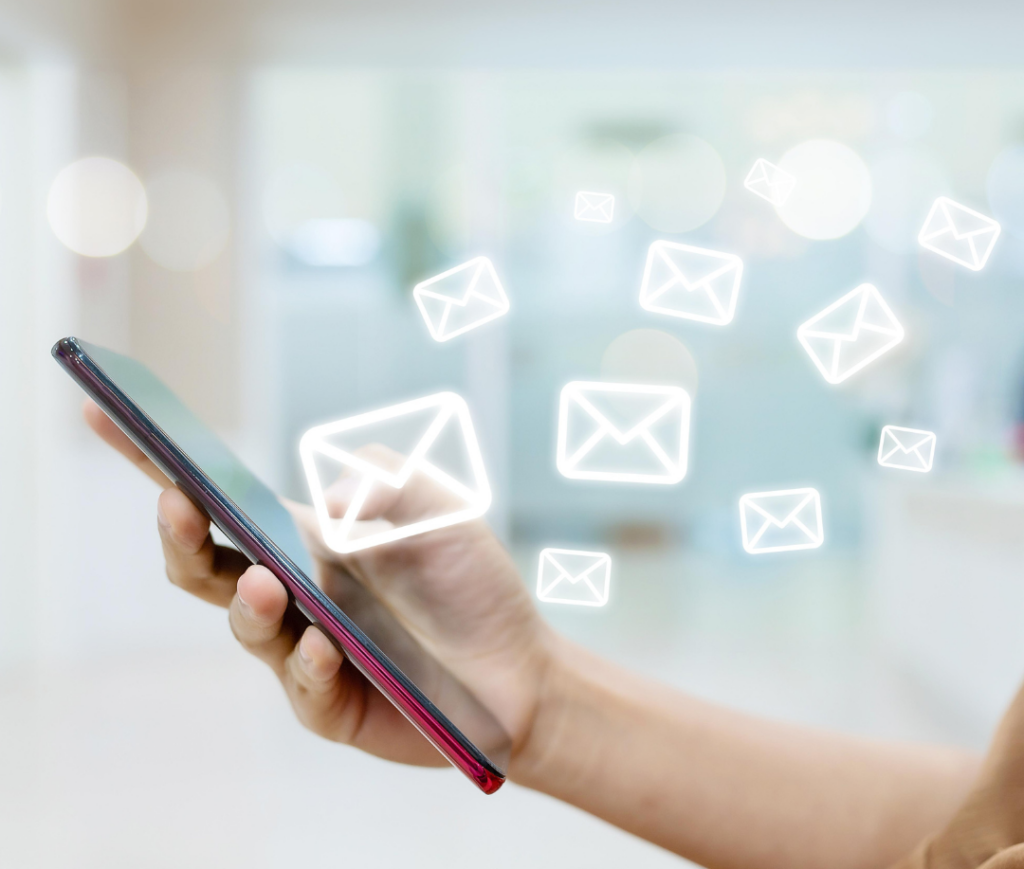 E-mail marketing på en telefon